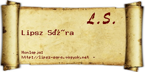 Lipsz Sára névjegykártya