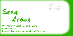 sara lipsz business card